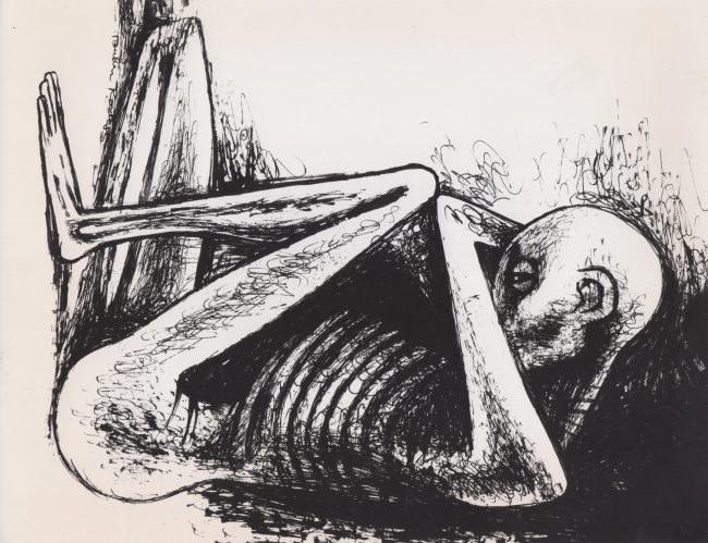 Reuben Kadish Destitute, ink on paper, 15 x 20, 1943, 