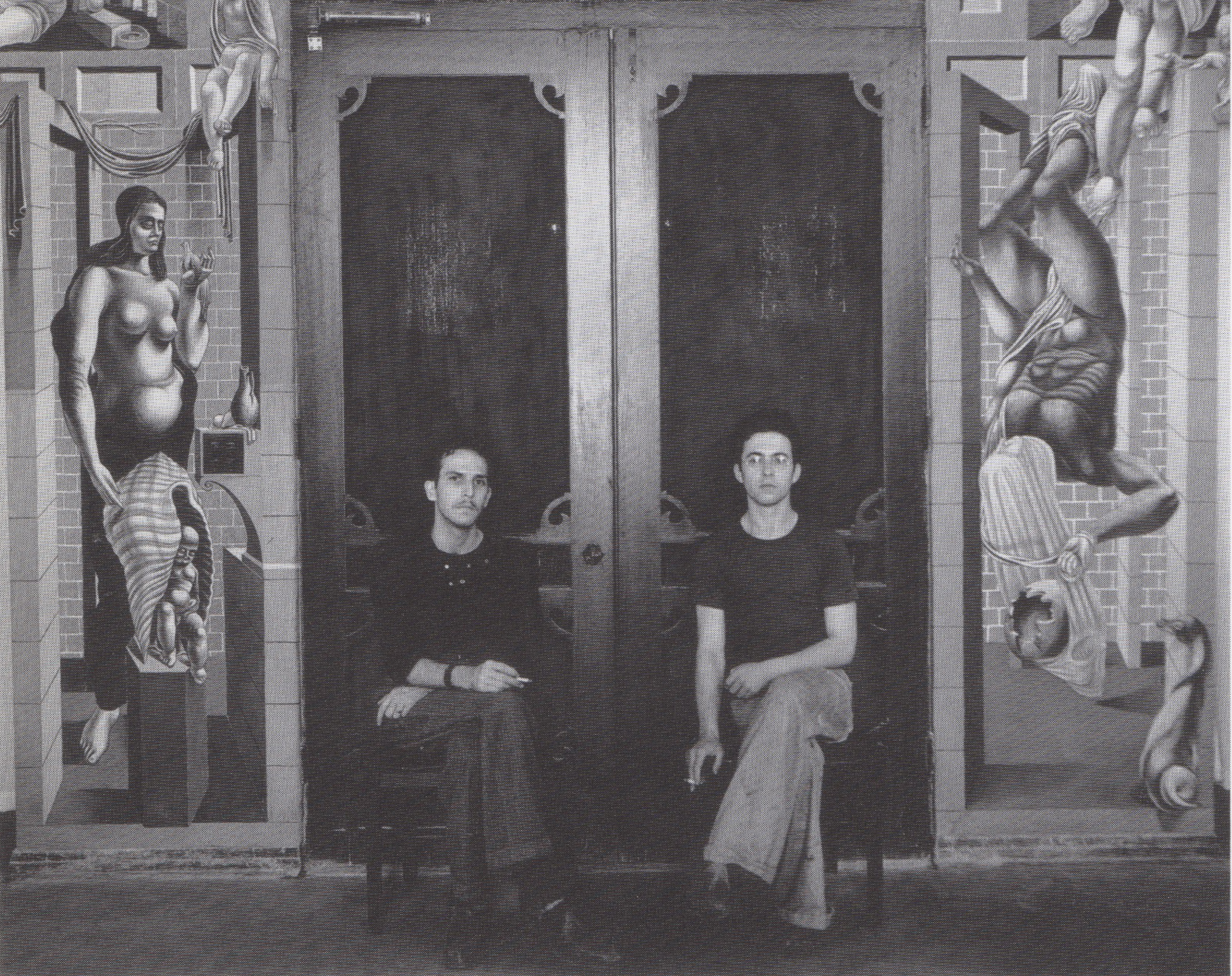 Reuben Kadish and Philip Goldstein (Guston) in 1935 at the City of Hope mural in Duarte, California 1935.