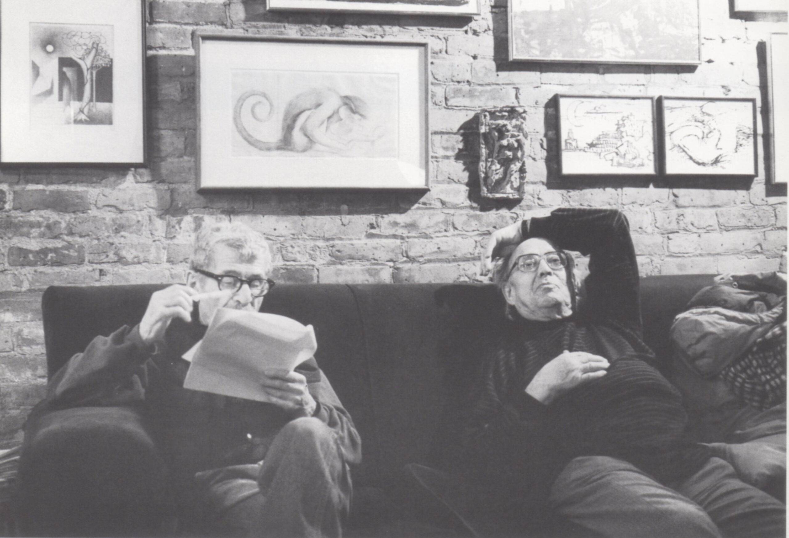 Herman Cherry (left) and Reuben Kadish (right) sometime in the 1980s in the East Village, New York City, c.1980